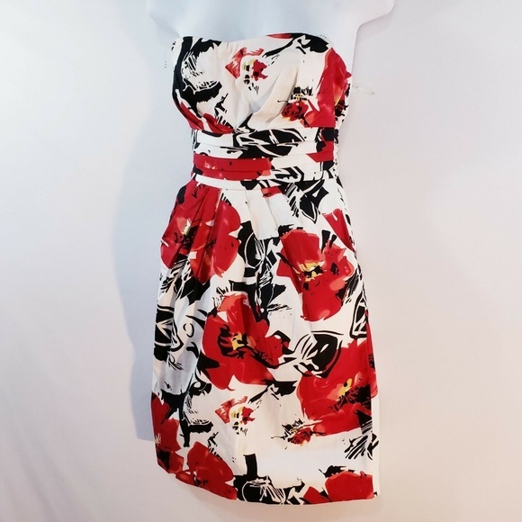 Snap Womens Strapless Sheath Floral‎ Padded Top Sun - Picture 7 of 8